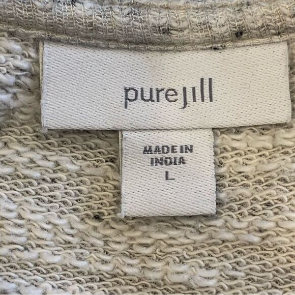 Pure Jill J. Jill Wrap Cardigan Sweater Size Large Heather Gray Belted Tie Waist - Picture 7 of 11